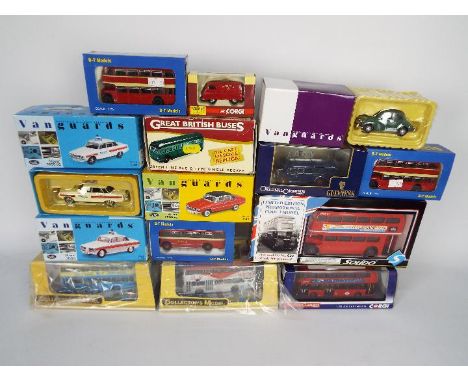 Corgi, C'SM, Solido, B-T Models, Vanguards, Great British Buses - a variety of fourteen boxed die-cast model vehichles, such 