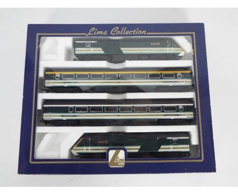 Lima -  A boxed HST set in First Great Western green, white and gold livery. # L149975. The models show light signs of use an