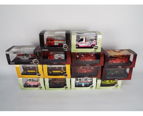 Oxford Diecast, Atlas Editions - 14 boxed diecast vehicles in various scales. Lot includes Oxford Diecast 1:43 #43CFOO1 Bedfo