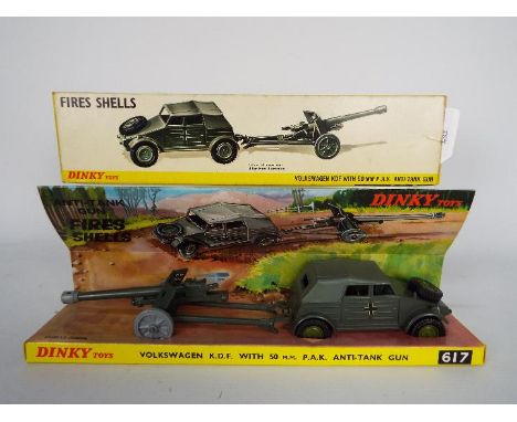 Dinky - A boxed Volkswagen KDF with 50mm P.A.K. Anti-Tank Gun. # 617. The models appear Mint in a Mint inner packaging piece 