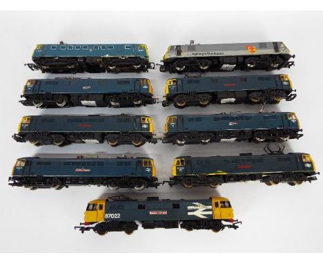 Hornby, Lima, Triang - A group of nine unboxed OO gauge diesel / electric locomotives. Lot includes Lima Class 87 Op.No. 8700