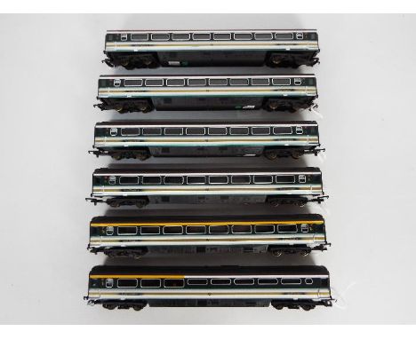 Lima - A group of 6 x OO gauge Mk3 HST coaches in First Great Western livery includes buffet car. They all show light signs o