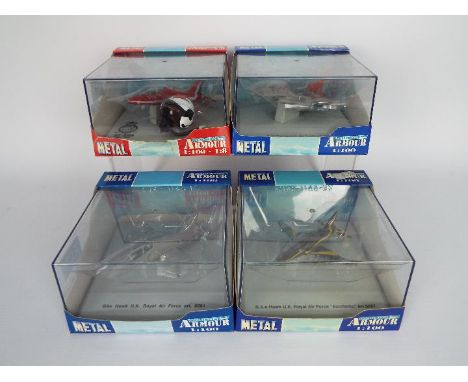 Armour Collection - 4 x boxed aircraft in 1:100 scale including BAe Hawk RAF Acrobatic # 5057, BAe Hawk Red Arrow # 7004, F-1