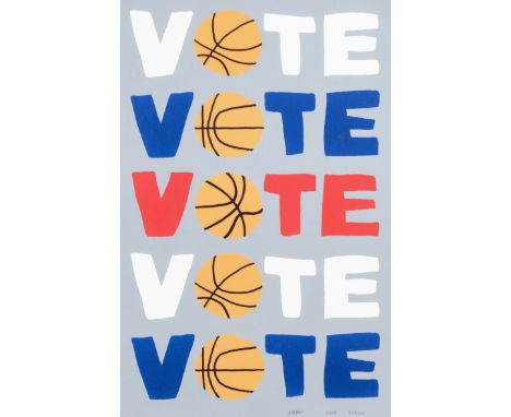 Jonas Wood (American 1977-), 'Vote', 2018, screen print in colours on Coventry Rag paper, signed, dated and numbered from an 