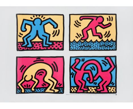 Keith Haring (American 1958-1990), 'Pop Shop Quad II', 1988, offset lithograph in colours, published by The Estate of Keith H