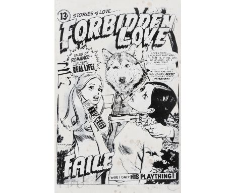 Faile (Collaboration), 'Forbidden Love', 2006, acrylic and silkscreen on Lenox 100 paper, signed and inscribed in pencil fron