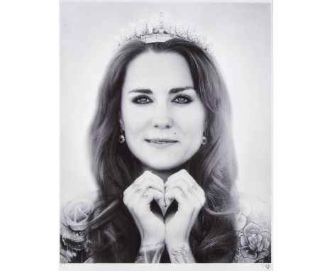 JJ Adams (British 1978-), 'Kate (Black &amp; White)', giclee print on paper, signed and numbered from an edition of 95 in pen