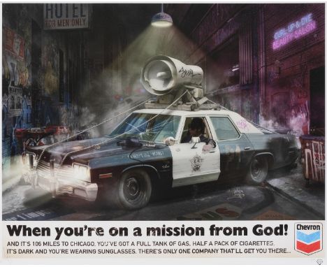 JJ Adams (British 1978-), 'When You're On A Mission From God!', giclee print in colours on paper, signed and numbered from an