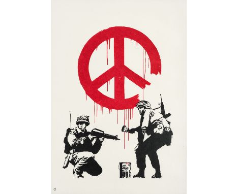 Banksy (British 1974-), ' CND Soldiers', 2005, screen print in colours on wove paper, numbered from an edition of 350 in penc