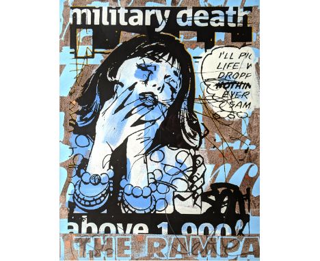 Faile (Collaboration), 'Military Death II', 2007, acrylic and silkscreen on 140 Lb Archival Watercolour paper, signed in penc