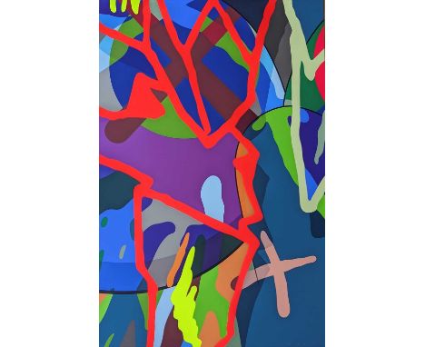Kaws (American 1974-), 'Tension (#3)', 2019, screen print in colours on 425gm Saunders Waterford HP hi-white paper, signed, d