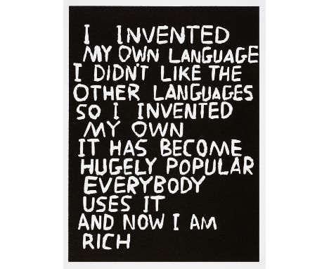 David Shrigley (British 1968-), 'Untitled (Language)', 2014, Lino print on 300gsm Fabriano 5 Liscia paper, signed, dated and 