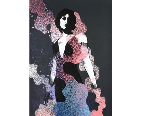 Eelus (British b.1979), 'Conjuring (Hand Finished Edition)', 2014, hand embellished screen print in colours on Naturalis Abso
