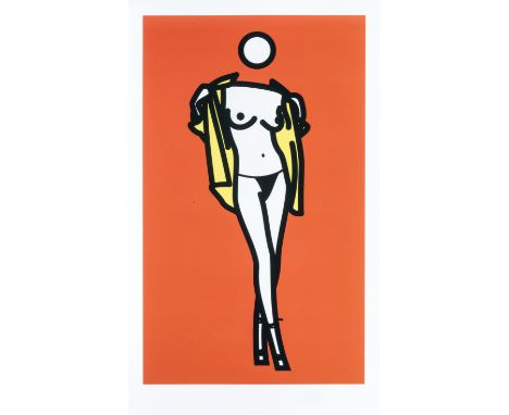 Julian Opie (British 1958-), 'Woman Taking Off Man's Shirt. 5', 2003, screen print in colours on paper, published by K21 Kuns