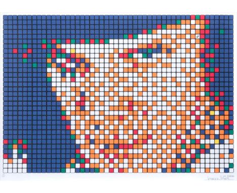 Invader (French 1969-), 'Rubik Kubrick I - Alex', 2006, screen print in colours on wove paper, numbered from an edition of 30