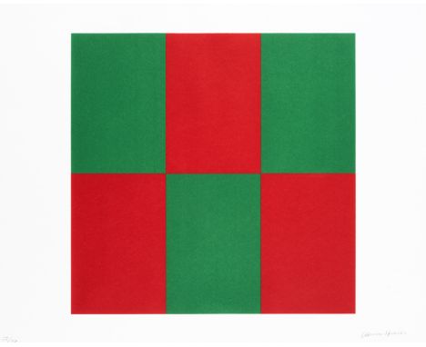 Carmen Herrera (Cuban b.1915), 'Verde y Rojo for Studio', silkscreen in colours on Coventry Rag paper, signed and numbered fr