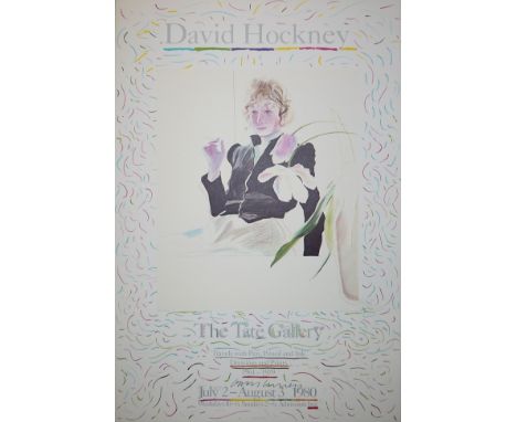 David Hockney, "Celia in a Black Dress", Farboffsetlithographie, The Tate Gallery 1980, handsigniertDavid Hockney, *1937 Brad