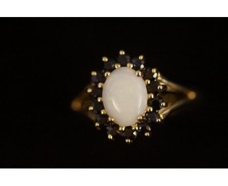 9ct Gold ring set with Opal &amp; sapphires 