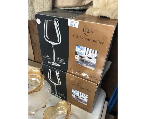 TWO BOXES OF WINE GLASSES 