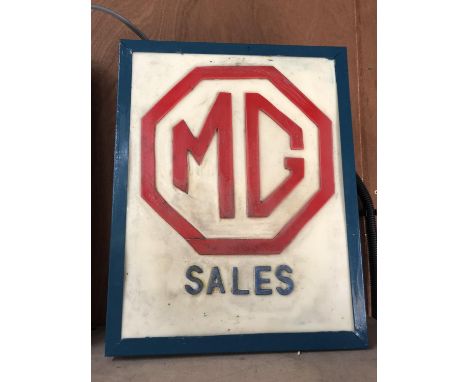 AN 'M G SALES' ILLUMINATED LIGHT BOX SIGN 