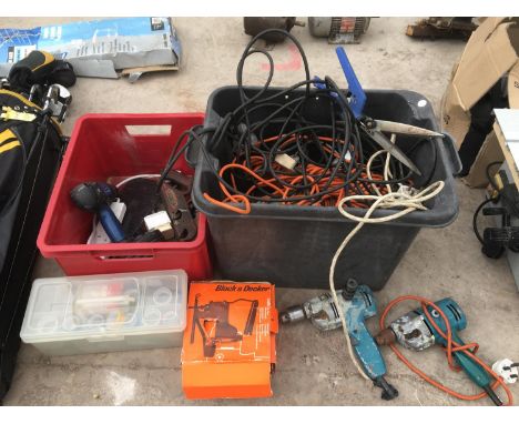 VARIOUS DRILLS, CABLE, TOOLS ETC 