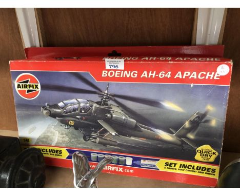 A BOXED AIRFIX BOEING AH - 64 APACHE MODEL 