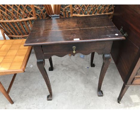 A VICTORIAN OAK LOWBOY/ SIDE TABLE 