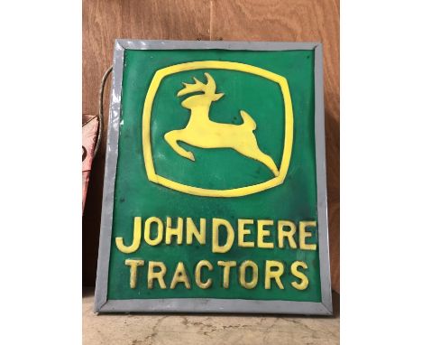 A 'JOHN DEERE' TRACTOR ILLUMINATED LIGHT BOX SIGN 