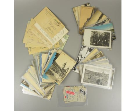 Konvolut von ca.70 Ansichtskarten u.ä. und 17 Briefen/Feldpost, überwiegend WKI ausschließlich Magdeburger Empfängeradressen;