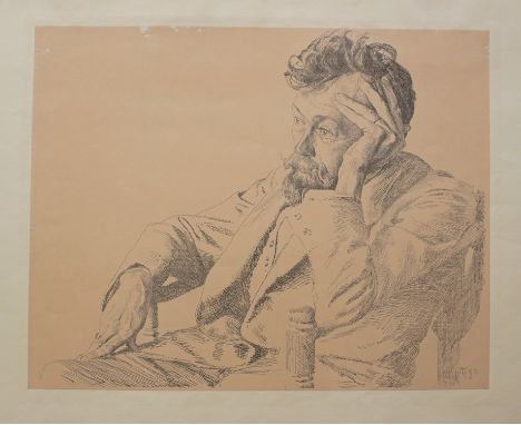 Otto Greiner (1869, Leipzig - 1916, München), "Portrait des Leipziger Künstlers Prof. Paul Horst-Schulze", Lithografie u.r. i