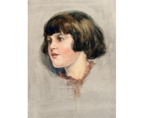 Richard Bertram Ogle, a portrait of the artist's daughter, watercolour, signed and dated 1924, 37 x 28 cm  See illustration