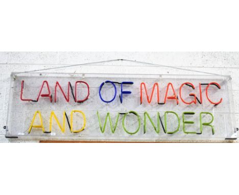 Lighting - a neon wall sign, Land Of Magic And Wonder, 200cm x 60cm