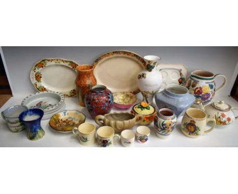Ceramics - a Wood and Sons Staffordshire Chung pattern vase; a Crown Ducal Poppies pattern bachelor tea set; a Booth's Montpe