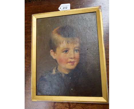 English School (early 20th century)Portrait of a Boyoil on board, 29.5cm x 23.5cm