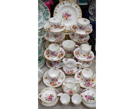 A Royal Crown Derby Posies pattern part tea and coffee service, for six,  comprising tea cups and saucers, coffee cups and sa