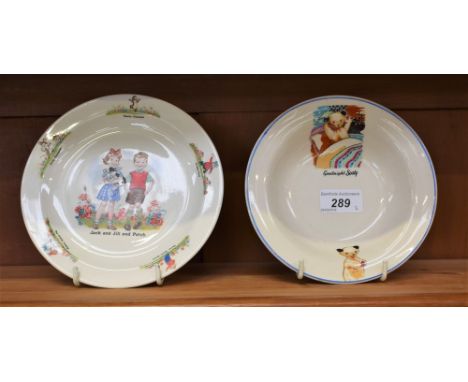 Childrens Ware - a Beswick Jack, Jill and Patch plate, for Fleetway Publications; another, Sooty Concessions Ltd bowl (2)