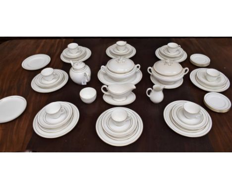 A Royal Worcester Contessa pattern dinner and tea service, including teapot, cups, saucers, side plates, milk jug and sugar b