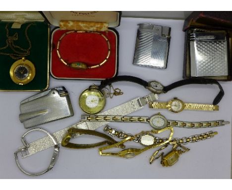 Watches including Rotary and Oris and three lighters