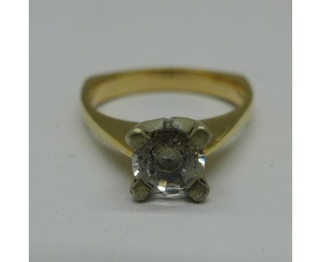 A 9ct gold and cubic zirconia ring, 3.9g, O