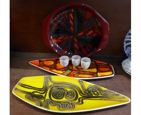 A collection of Poole Pottery