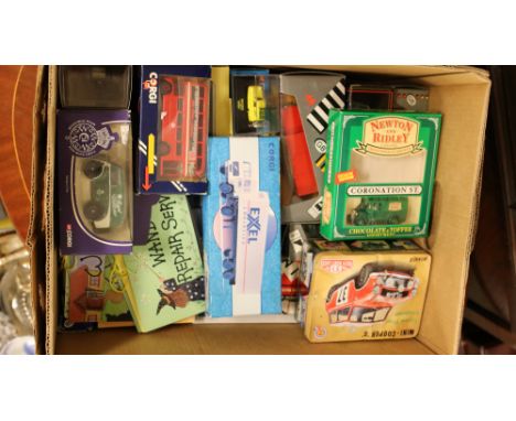 A box of Diecast models to include exclusive first edition example, Corgi etc.