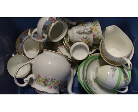 A collection of bone china part tea sets to include Colclough, Aynsley and Noritake.