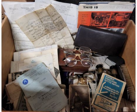 Boxes &amp; objects including a WWII facsimile handwritten letter by Clementine Churchill regarding the First Aid Fund and Th