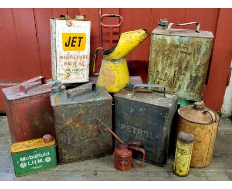 Auto Jumble &amp; Advertisement - Shell, Pratts and Mobil Oil fuel cans&nbsp; circa 1960s. 