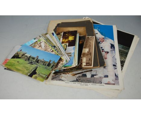 Two boxes of assorted postcards and first day covers etc