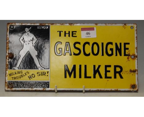 An early 20th century enamel advertising sign 'The Gascoigne Milker'