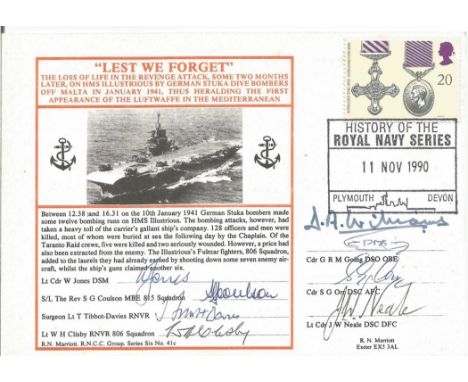 Multi-Signed FDC "Lest We Forget" The Loss of Life in The Revenge Attack, some Two Months Later, On HMS Illustrious by German