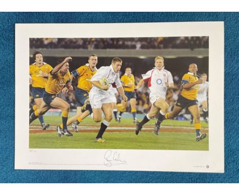 Ben Cohen signed 22x16 Rugby Great Series Big Blue Tube colour print Australia 14 England 25 Melbourne 21 June 2003 Ben Cohen