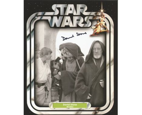 Star Wars, David Stone signed 10x8 colour promo photograph Stone is an actor who portrayed the character Wioslea in Star Wars