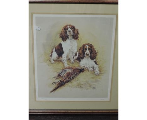 Logan, (contemporary), after, a print, spaniel gun dogs, signed bottom right, 50 x 42cm, mounted framed and glazed, 69 x 60cm